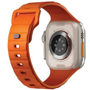UNIQ apyrankė Stride Apple Watch Series1/2/3/4/5/6/7/8/9/SE/SE2/Ultra/Ultra 2 42/44/45/49mm FKM Rubber Strap oranžinės spalvos - Image 2