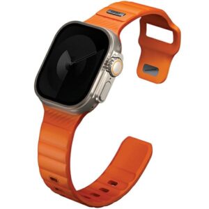 UNIQ apyrankė Stride Apple Watch Series1/2/3/4/5/6/7/8/9/SE/SE2/Ultra/Ultra 2 42/44/45/49mm FKM Rubber Strap oranžinės spalvos - Image 3