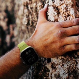 UNIQ apyrankė Stride Apple Watch Series1/2/3/4/5/6/7/8/9/SE/SE2/Ultra/Ultra 2 42/44/45/49mm FKM Rubber Strap oranžinės spalvos - Image 5