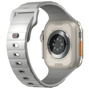 UNIQ apyrankė Stride Apple Watch Series1/2/3/4/5/6/7/8/9/SE/SE2/Ultra/Ultra 2 42/44/45/49mm FKM Rubber Strap pilkos spalvos - Image 2