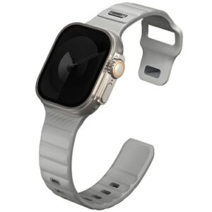 UNIQ apyrankė Stride Apple Watch Series1/2/3/4/5/6/7/8/9/SE/SE2/Ultra/Ultra 2 42/44/45/49mm FKM Rubber Strap pilkos spalvos - Image 3