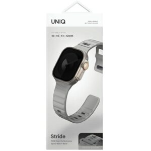 UNIQ apyrankė Stride Apple Watch Series1/2/3/4/5/6/7/8/9/SE/SE2/Ultra/Ultra 2 42/44/45/49mm FKM Rubber Strap pilkos spalvos - Image 7