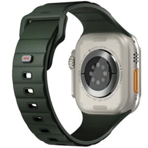 UNIQ apyrankė Stride Apple Watch Series1/2/3/4/5/6/7/8/9/SE/SE2/Ultra/Ultra 2 42/44/45/49mm FKM Rubber Strap žalios spalvos - Image 2