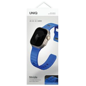 UNIQ apyrankė Stride Apple Watch Series1/2/3/4/5/6/7/8/9/SE/SE2/Ultra/Ultra 2 42/44/45/49mm FKM Rubber Strap mėlynos spalvos - Image 7