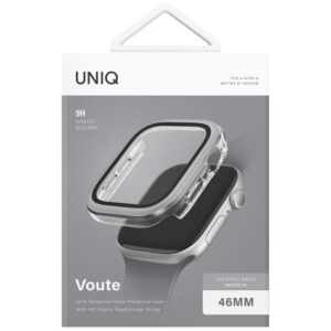 Dėklas UNIQ Voute skirtas Apple Watch Series 10 46mm apsauginis stiklas sidabro spalvos - Image 5