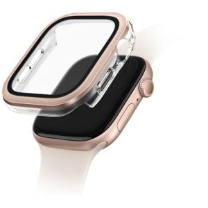 Dėklas UNIQ Voute skirtas Apple Watch Series 10 46mm apsauginis stiklas rožinio aukso spalvos
