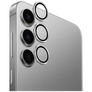 Telefono kameros apsauga UNIQ Optix Aluminium Camera Lens skirtas Samsung Galaxy S25 sidabro spalvos