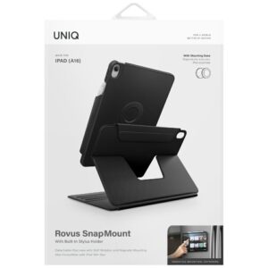 Dėklas UNIQ Rovus Snapmount Magnetic 360 Rotating Detachable skirtas Apple iPad 11" A16 (2025) / Apple iPad 10.9" 10 gen. (2022) juodos spalvos - Image 10
