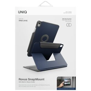 Dėklas UNIQ Rovus Snapmount Magnetic 360 Rotating Detachable skirtas Apple iPad 11" A16 (2025) / Apple iPad 10.9" 10 gen. (2022) mėlynos spalvos - Image 10