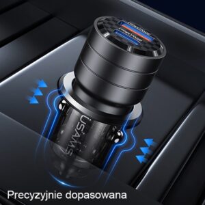 USAMS automobilinis įkroviklis C36 USB+USB-C 95W Fast Charge juodos spalvos CC176CC01 (US-CC176) - Image 10
