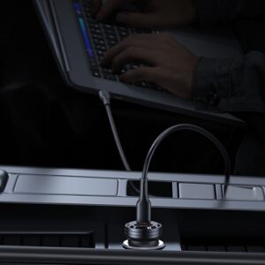 USAMS automobilinis įkroviklis C35 USB+USB-C 45W Fast Charge juodos spalvos CC175CC01 (US-CC175) - Image 8