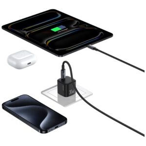 Laidinis įkroviklis USAMS JO Series CC262 30W USB-C + 1m USB-C/USB-C baltos spalvos - Image 5