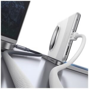 Kabelis USAMS Bicolor Series SJ756 PD 60W USB-C/USB-C 1.2m juodos spalvos ir baltos spalvos - Image 4