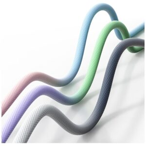 Kabelis USAMS Bicolor Series SJ756 PD 60W USB-C/USB-C 1.2m mėlynos ir rožinės spalvos - Image 3