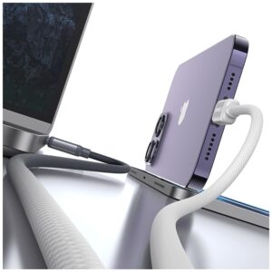 Kabelis USAMS Bicolor Series SJ757 PD 30W USB-C/Lightning 1.2m juodos spalvos ir baltos spalvos - Image 6