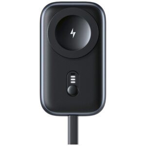 inductive charger skirtas Apple Watch Usams CD245 2-in-1 with 1200mAh powerbank + USB-C kabelis titanium