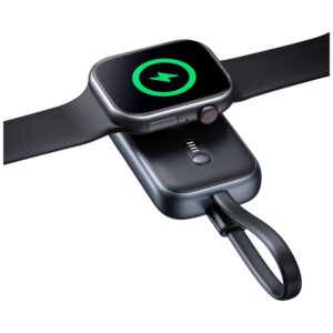 inductive charger skirtas Apple Watch Usams CD245 2-in-1 with 1200mAh powerbank + USB-C kabelis titanium - Image 5