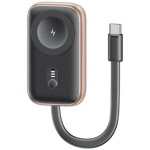 Belaidis įkroviklis skirtas Apple Watch Usams CD245 2-in-1 with 1200mAh powerbank + USB-C kabelis tarnish