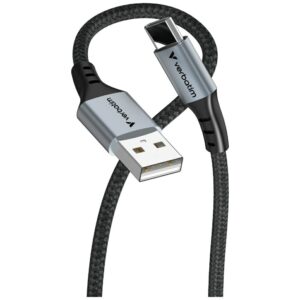 Kabelis Verbatim Sync & Charge USB-A į USB-C QC 120cm juodos spalvos 31843 - Image 1