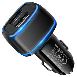 Borofone automobilinis įkroviklis BZ14 Max - 2xUSB - 2,4A juodos spalvos - Image 2