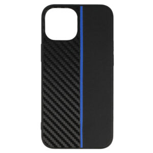 Tel Protect CARBON Dėklas skirtas Apple iPhone 13 Mini juodos spalvos su mėlynos spalvos virvele - Image 2