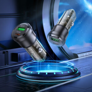 Borofone automobilinis įkroviklis BZ25 Journey - USB + Typ C - PD 38W 3A su kabeliu Typ C į Typ C juodos spalvos - Image 7