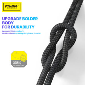 Foneng Kabelis X82 - USB į Micro USB - 3A 1 m. juodos spalvos - Image 2