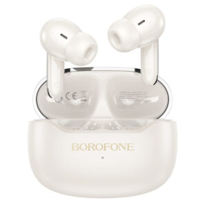 Borofone ausinės Bluetooth TWS FQ1 Plus Shine ANC+ENC baltos spalvos - Image 2