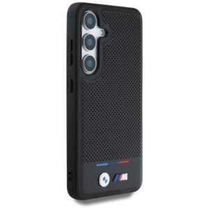 Dėklas BMW Leather Tricolor Stripe MagSafe skirtas Samsung Galaxy S25 Plus juodos spalvos - Image 4
