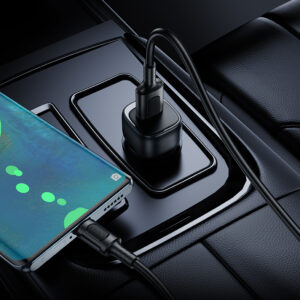 Borofone automobilinis įkroviklis BZ34 Cloud - USB - QC 3.0 18W juodos spalvos - Image 4
