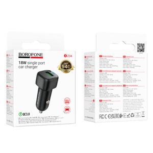 Borofone automobilinis įkroviklis BZ34 Cloud - USB - QC 3.0 18W juodos spalvos - Image 5