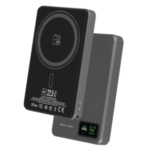 Blavec Power Bank 10000mAh BJ-03 Slim 13,5mm - Type C - 22,5W magnetic Magsafe 3 in 1 (PBBJ03-MC10G) pilkos spalvos - Image 2