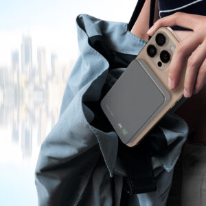 Blavec Power Bank 5000mAh BJ-04 Ultra Slim 7,8mm - Type C - 22,5W magnetic Magsafe 3 in 1 (PBBJ04-MC5G) pilkos spalvos - Image 5