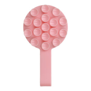 Silikoninis telefono laikiklis su siurbtukais ir žiedu MSH9 light rožinės spalvos - Image 2