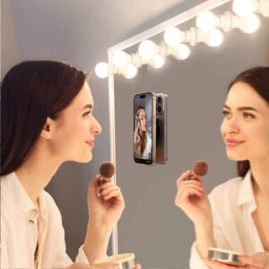 Silikoninis telefono laikiklis su siurbtukais ir žiedu MSH9 light rožinės spalvos - Image 5