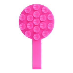 Silikoninis telefono laikiklis su siurbtukais ir žiedu MSH9 rožinės spalvos - Image 2