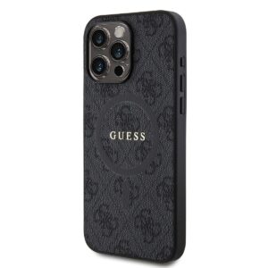 Guess PU Leather 4G Colored Ring MagSafe dėklas skirtas Apple iPhone 15 Pro Max juodos spalvos - Image 2