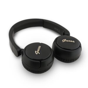 Guess Script Metal Logo belaidės ausinės juodos spalvos