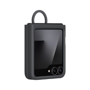 EF-PF741TBE Samsung Silicone dėklas su žiedu skirtas Samsung Galaxy Z Flip 7 FE juodos spalvos