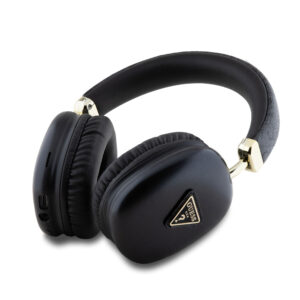 Guess PU Leather 4G Triangle Logo belaidės ausinės juodos spalvos