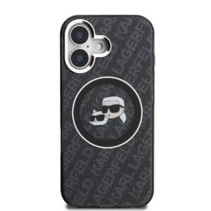 Karl Lagerfeld IML K&CH Heads Repeated Logo MagSafe dėklas Apple iPhone 16 juodos spalvos - Image 2