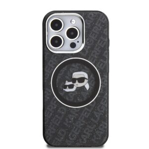 Karl Lagerfeld IML K&CH Heads Repeated Logo MagSafe dėklas Apple iPhone 16 Pro juodos spalvos - Image 2