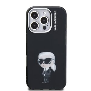 Karl Lagerfeld IML Aquarelle Karl dėklas Apple iPhone 16 Pro juodos spalvos - Image 2