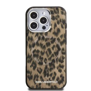 Karl Lagerfeld IML Leopard MagSafe dėklas Apple iPhone 16 Pro rudos spalvos - Image 2