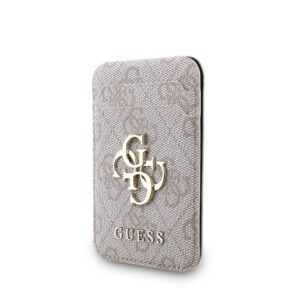 Guess 4G Metal Logo MagSafe Cardslot Stand rožinės spalvos