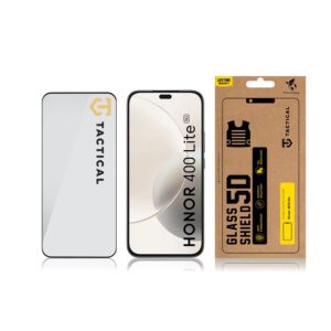Tactical Apsauginis stiklas Shield 5D skirtas Honor 400 Lite su juodos spalvos krašteliu - Image 2