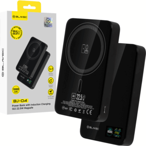 Blavec Power Bank 10000mAh BJ-04 Slim 13,5mm - Type C - 22,5W magnetic Magsafe 3 in 1 (PBBJ04-MC10B) juodos spalvos