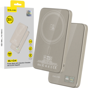 Blavec Power Bank 5000mAh BJ-04 Ultra Slim 7,8mm - Type C - 22,5W magnetic Magsafe 3 in 1 (PBBJ04-MC5GD) aukso spalvos