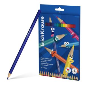 Spalvoti pieštukai Erichkrause Color Friends triangular 18 vnt.