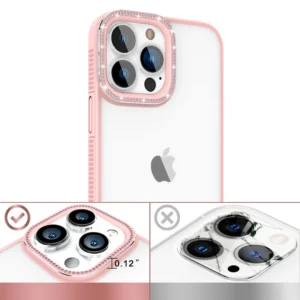 Kingxbar Sparkle Series dėklas Apple iPhone 13 Pro with crystals back cover rožinės spalvos - Image 3